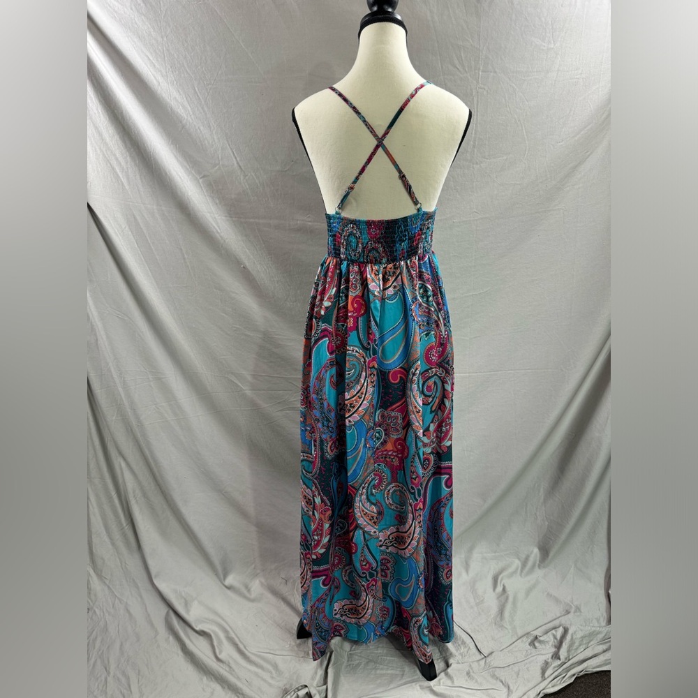 LAST ONE ๐ฅ Blue Boho Paisley Print Shirred Cami Maxi Dress* - Picture 6 of 7